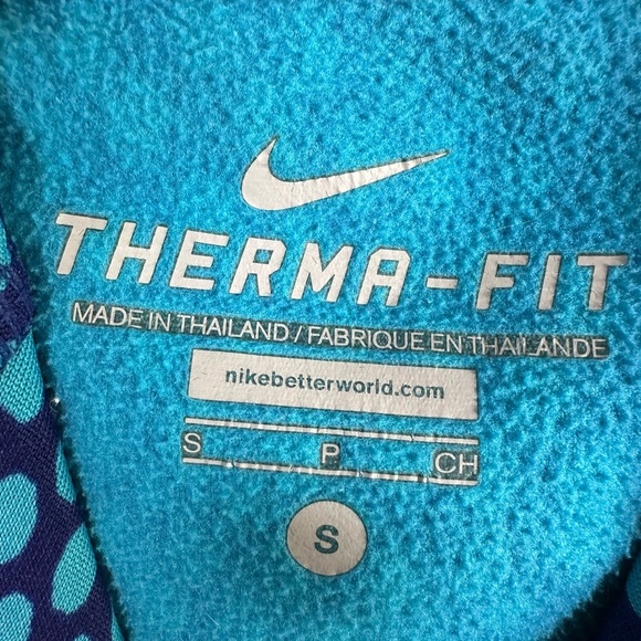 Nike Therma-Fit Blue Pullover Hoodie Polka Dot size Small - Picture 4 of 8